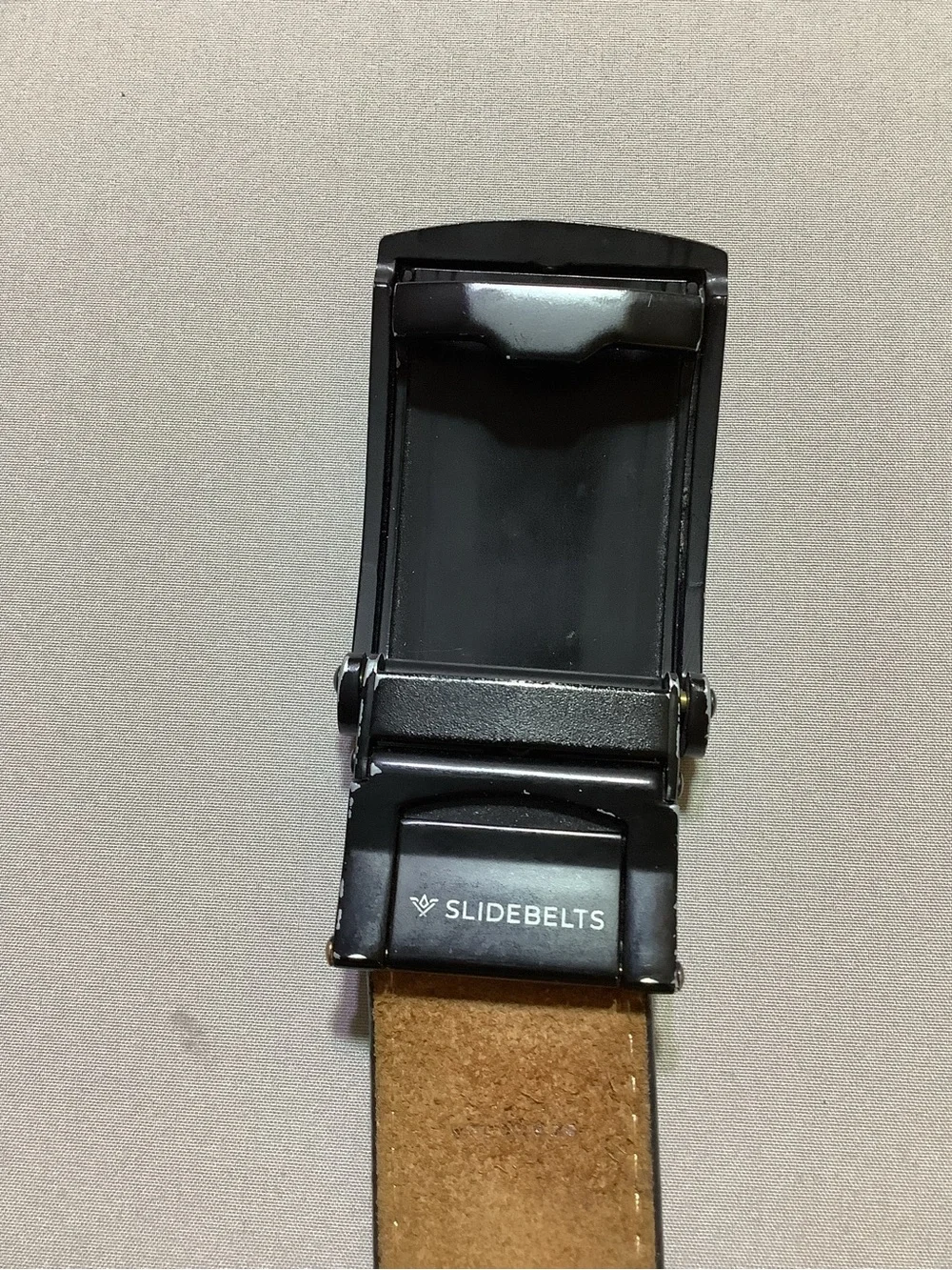 Black Slidebelts Full Grain Leather Belt Ratchet Belt